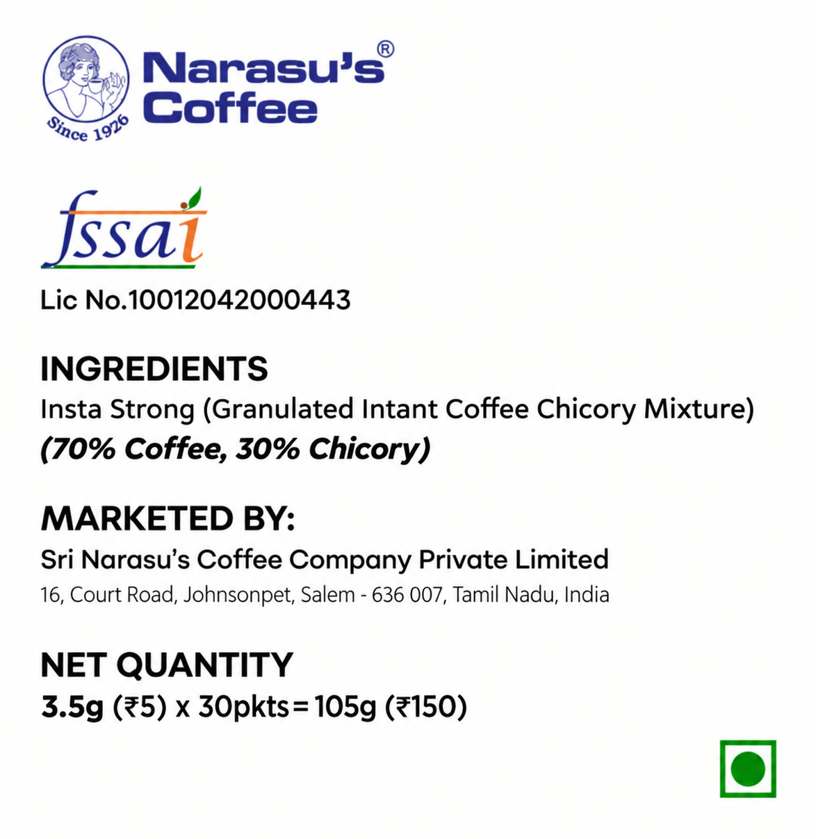 Insta Strong Coffee Sachets